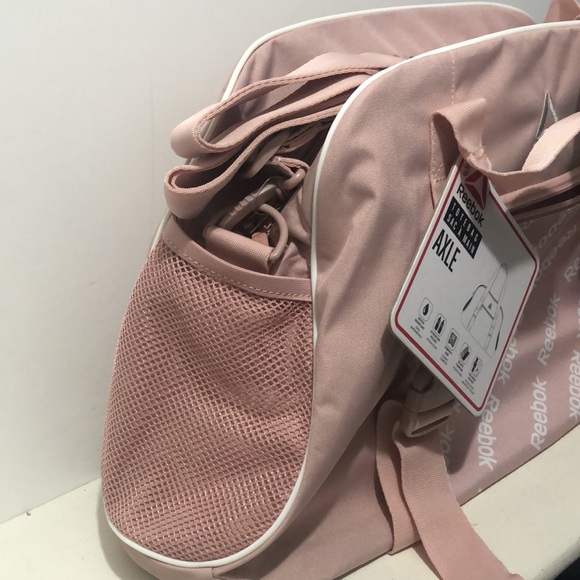 Reebok Axle Tote Bag 14” x 22” x 7” Water Resistant Multipocket Straps Pale Pink - Picture 5 of 14